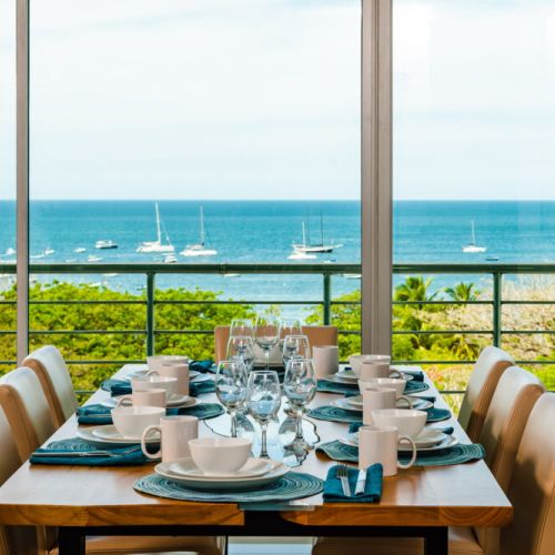 Enjoy your meals looking the spectacular Tamarindo Bay