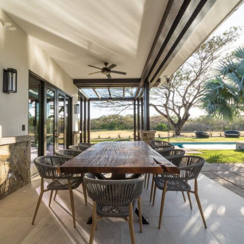 Outdoor dining table for 10