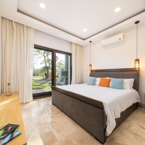 Downstairs bedroom with king bed